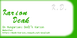 karion deak business card